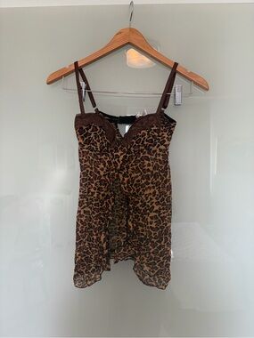 Rampage Flattering Y2K leopard lingerie top